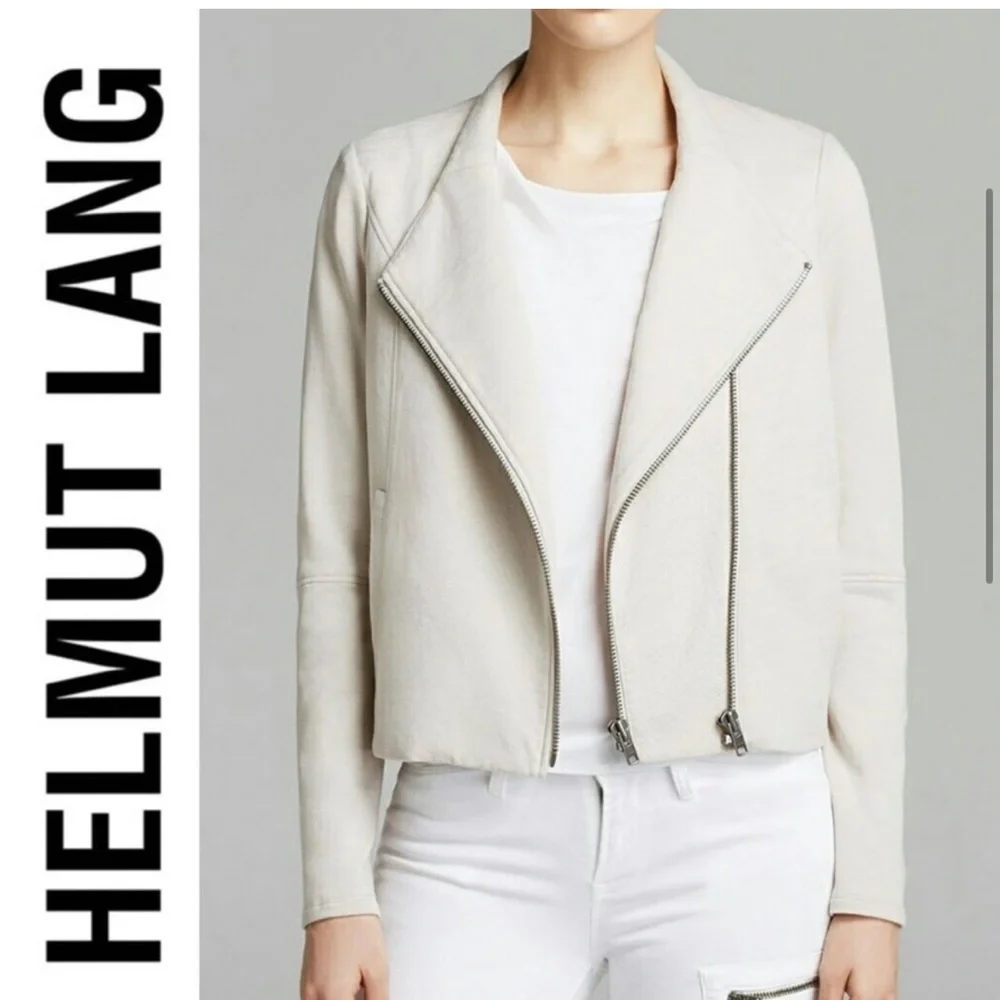 NWT Helmut Lang Double Zip Draped Tan Jacket P/XS - Picture 2 of 16